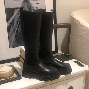 Ganni knee high boot.